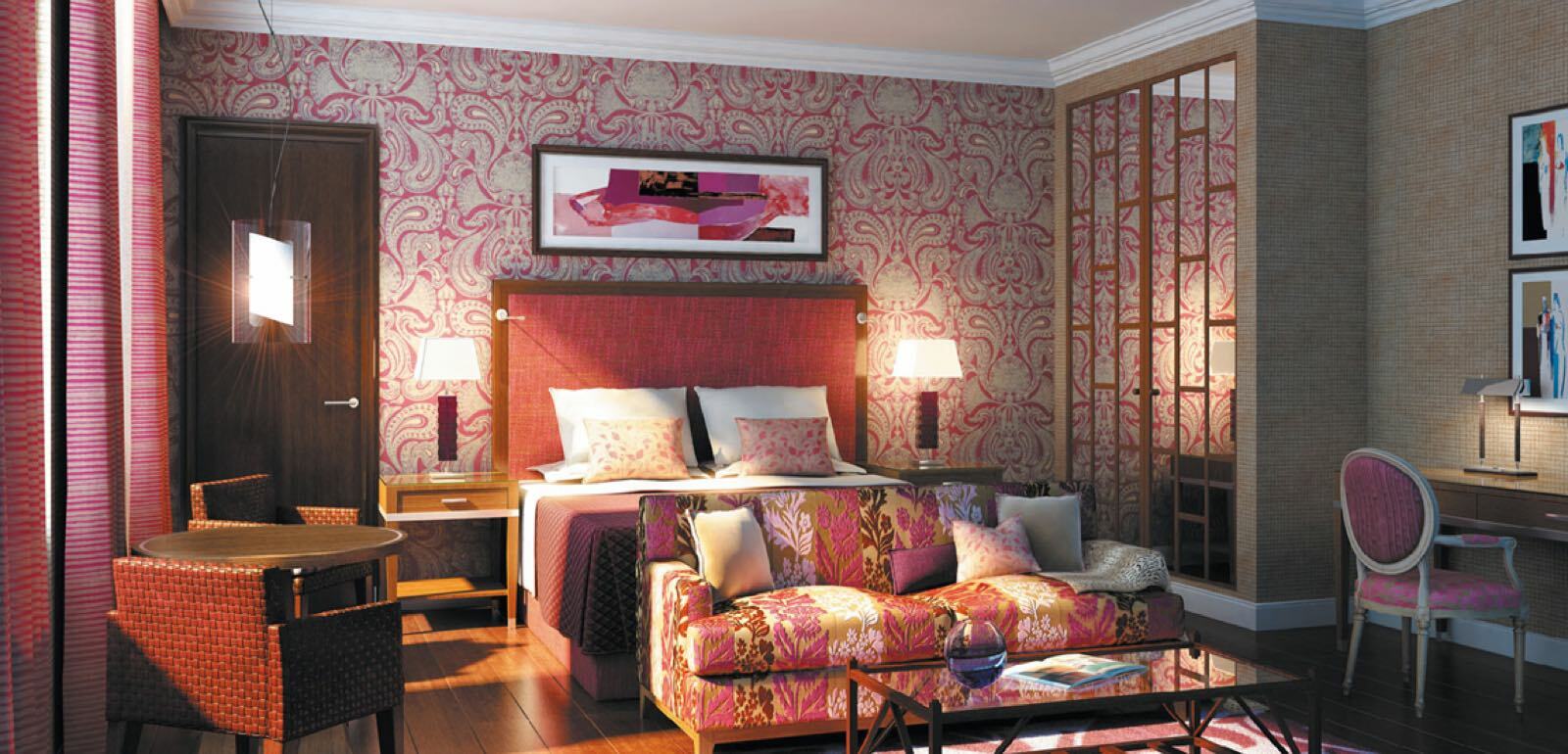 Hotel The Roseate Reading Esterno foto Wallpaper in a bedroom